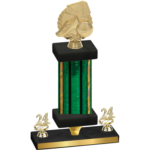 Premium Single Green Glacier Year Soccer Trophy