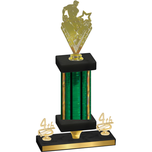 Premium Single Green Glacier Fourth Place Rugby Trophy
