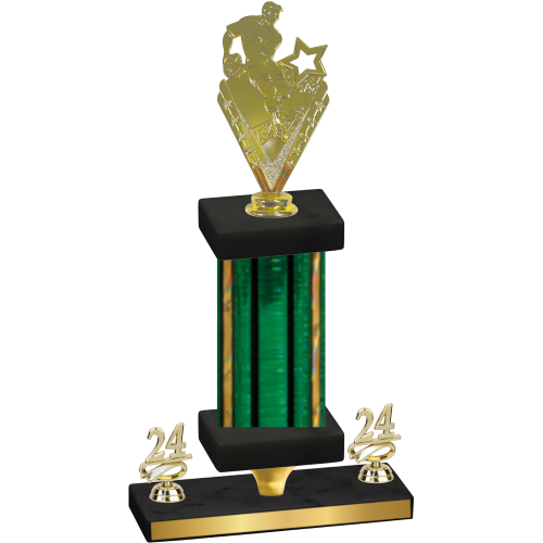 Premium Single Green Glacier Year Rugby Trophy