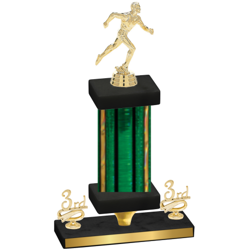 Premium Single Green Glacier Third Place Running Trophy
