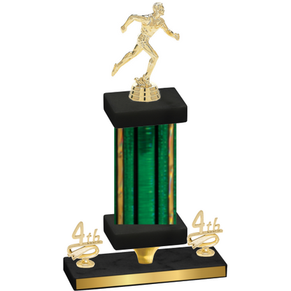 Premium Single Green Glacier Fourth Place Running Trophy