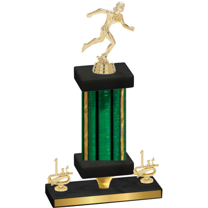 Premium Single Green Glacier First Place Running Trophy