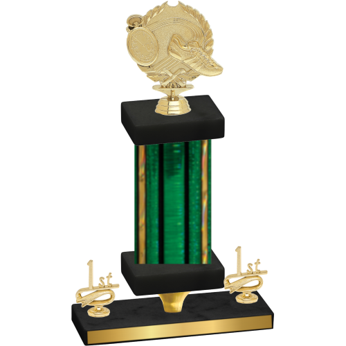 Premium Single Green Glacier First Place Running Trophy
