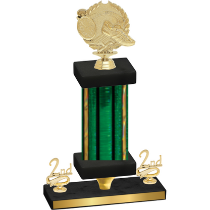 Premium Single Green Glacier Second Place Running Trophy
