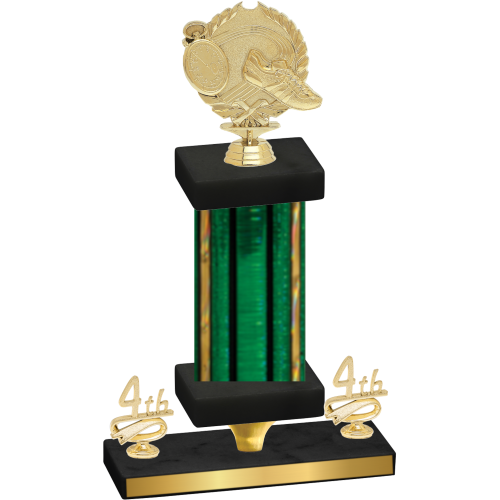Premium Single Green Glacier Fourth Place Running Trophy