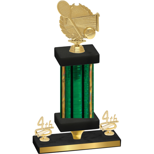 Premium Single Green Glacier Fourth Place Tennis Trophy