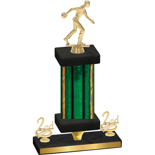 Premium Single Green Glacier Second Place Bowling Trophy
