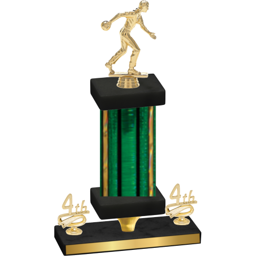 Premium Single Green Glacier Fourth Place Bowling Trophy