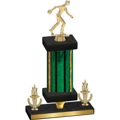 Premium Single Green Glacier Victory Bowling Trophy