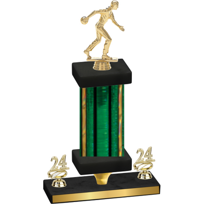 Premium Single Green Glacier Year Bowling Trophy