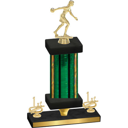 Premium Single Green Glacier First Place Bowling Trophy