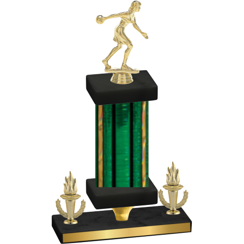 Premium Single Green Glacier Victory Bowling Trophy