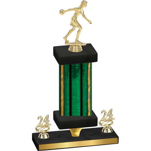 Premium Single Green Glacier Year Bowling Trophy