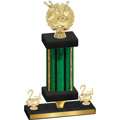 Premium Single Green Glacier Second Place Bowling Trophy