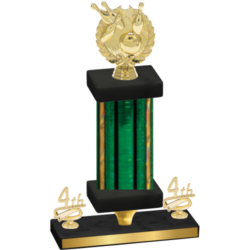 Premium Single Green Glacier Fourth Place Bowling Trophy