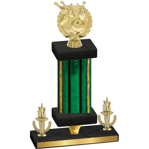 Premium Single Green Glacier Victory Bowling Trophy