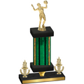 Premium Single Green Glacier Victory Volleyball Trophy