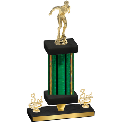 Premium Single Green Glacier Third Place Swimming Trophy