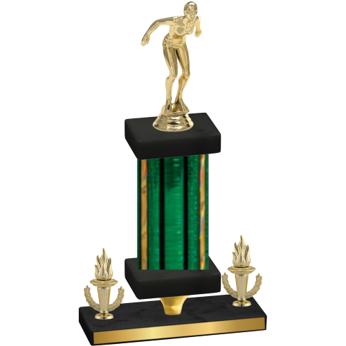 Premium Single Green Glacier Victory Tennis Trophy
