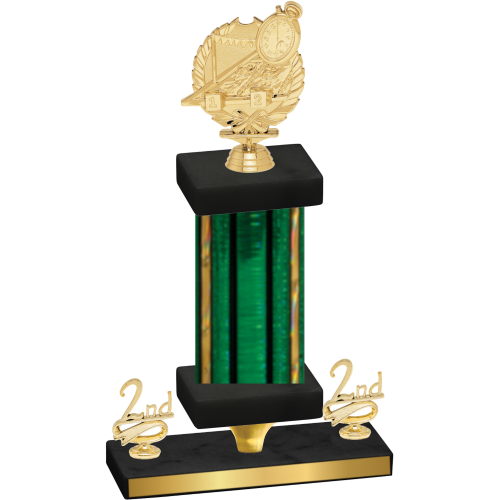 Premium Single Green Glacier Second Place Swimming Trophy