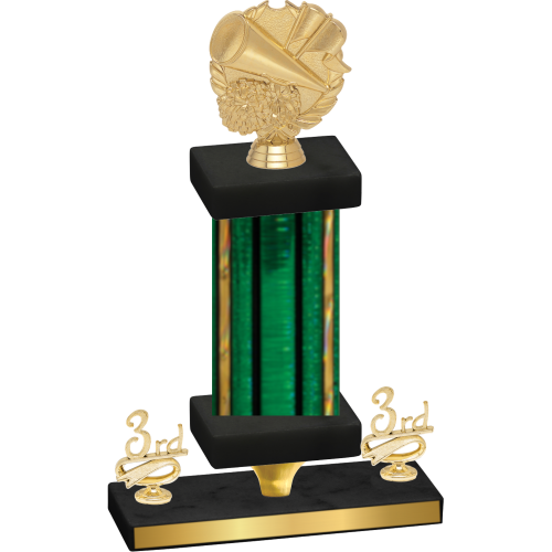 Premium Single Green Glacier Third Place Cheerleading Trophy