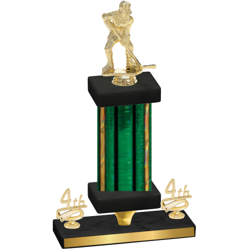 Premium Single Green Glacier Fourth Place Hockey Trophy
