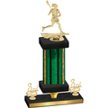 Premium Single Green Glacier Third Place Lacrosse Trophy