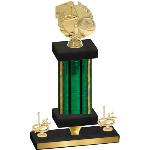 Premium Single Green Glacier First Place Basketball Trophy