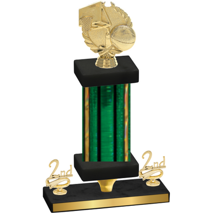 Premium Single Green Glacier Second Place Basketball Trophy