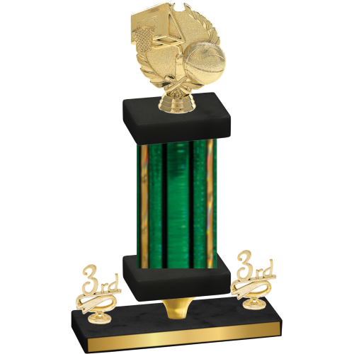 Premium Single Green Glacier Third Place Basketball Trophy