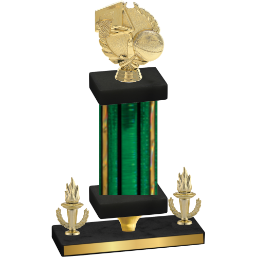 Premium Single Green Glacier Victory Basketball Trophy