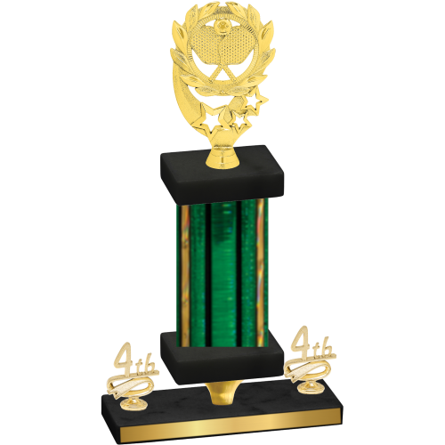 Premium Single Green Glacier Fourth Place Pickleball Trophy