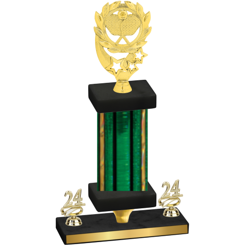 Premium Single Green Glacier Year Pickleball Trophy