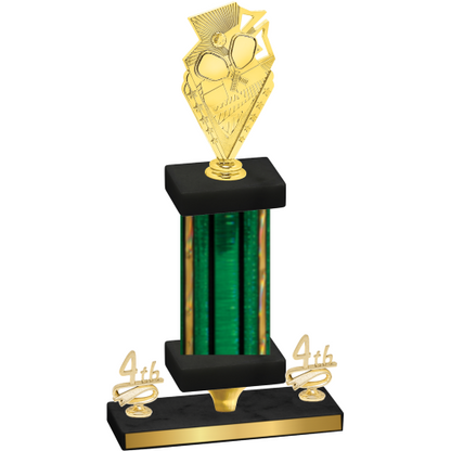 Premium Single Green Glacier Fourth Place Pickleball Trophy