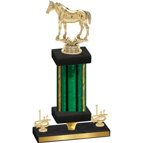 Premium Single Green Glacier First Place Horses Trophy