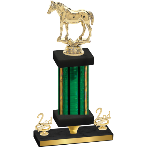 Premium Single Green Glacier Second Place Horses Trophy