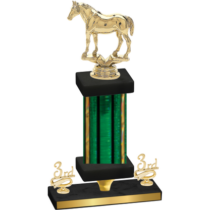 Premium Single Green Glacier Third Place Horses Trophy