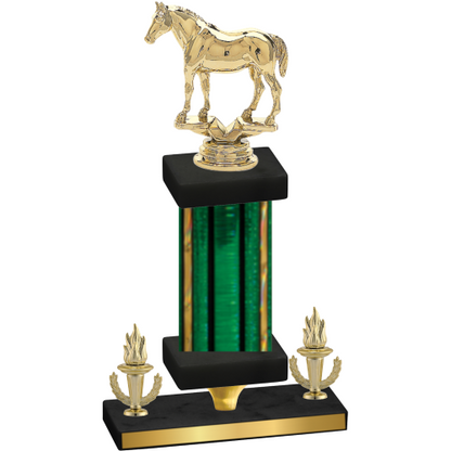 Premium Single Green Glacier Victory Horses Trophy