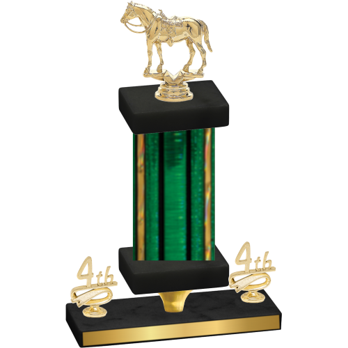 Premium Single Green Glacier Fourth Place Horses Trophy