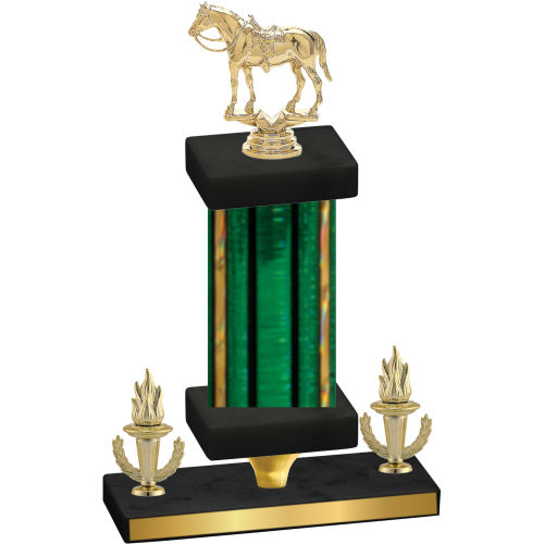 Premium Single Green Glacier Victory Horses Trophy