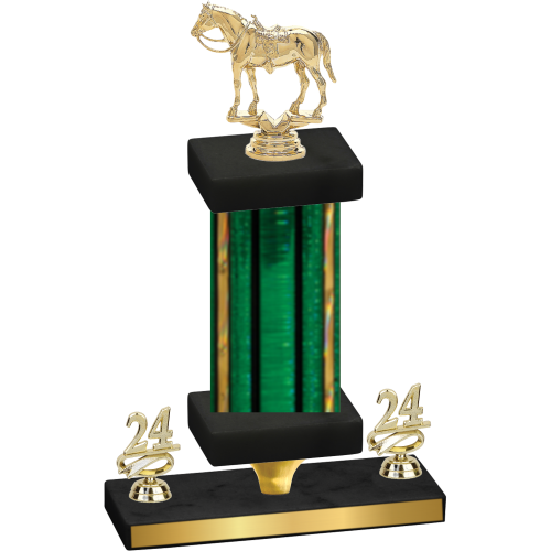 Premium Single Green Glacier Year Horses Trophy