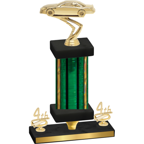 Premium Single Green Glacier Fourth Place Cars Trophy