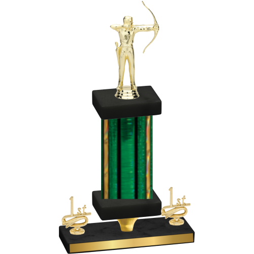 Premium Single Green Glacier First Place Archery Trophy