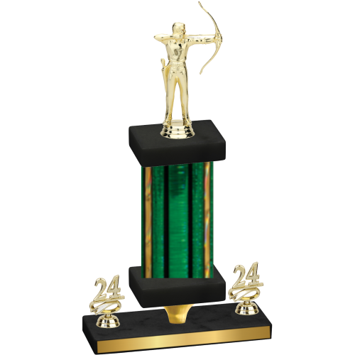 Premium Single Green Glacier Year Archery Trophy