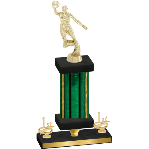 Premium Single Green Glacier First Place Basketball Trophy