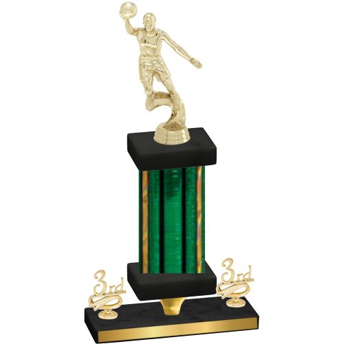 Premium Single Green Glacier Third Place Basketball Trophy
