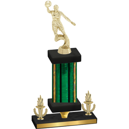 Premium Single Green Glacier Victory Basketball Trophy