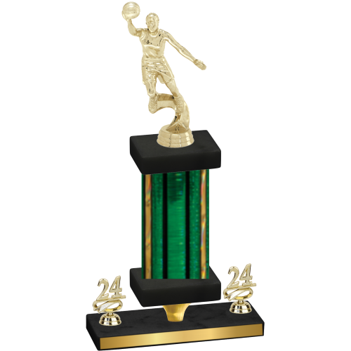 Premium Single Green Glacier Year Basketball Trophy