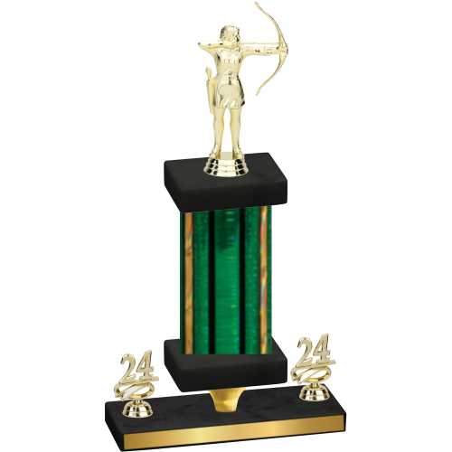 Premium Single Green Glacier Year Archery Trophy