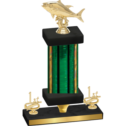 Premium Single Green Glacier First Place Fishing Trophy